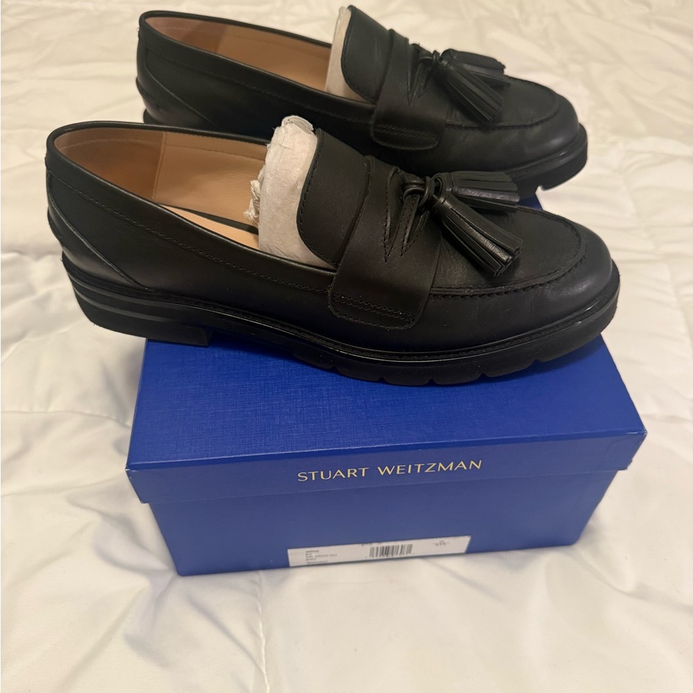Stuart Weitzman Black Tassel Loafers - Picture 2 of 7